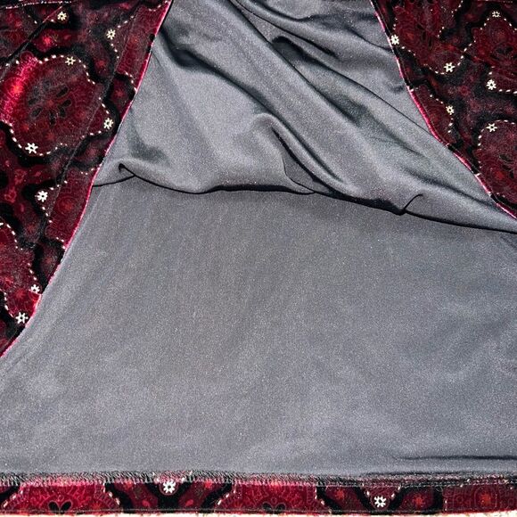 New Apt 9 Velour Tank Top 2X Front Tie Wine Gold Layering Fall Holiday Camisole - Picture 6 of 9